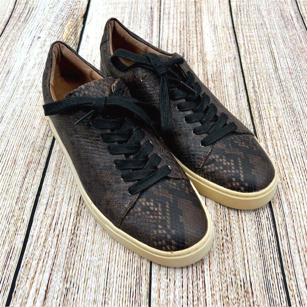 Frye Ivy Low Lace Women's Size 8 Snakeskin Print Embossed Leather Sneakers